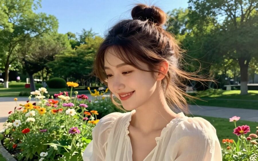 Luźny kok na czubku głowy – stylowy sposób na letnie dni